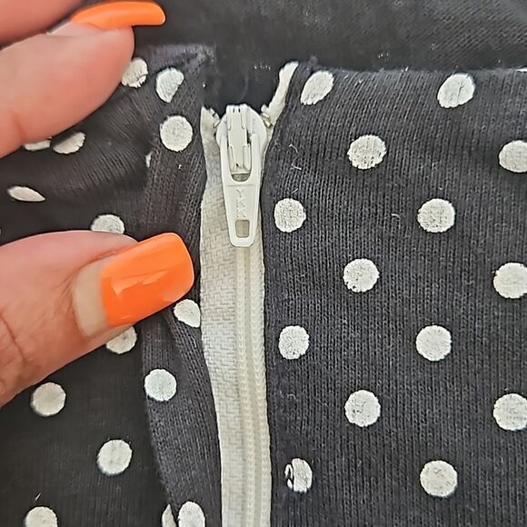 Women's Custom-Made Polka Dot Spaghetti Straps A-line Midi Dress M/L Black/White - Picture 11 of 16